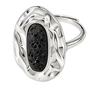 Anillo plata órbita lava